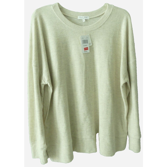 NWT Pretty Rebel Miken Women's Sweatshirt Size XL Oatmeal Soft Lagenlook Layer - Picture 1 of 9